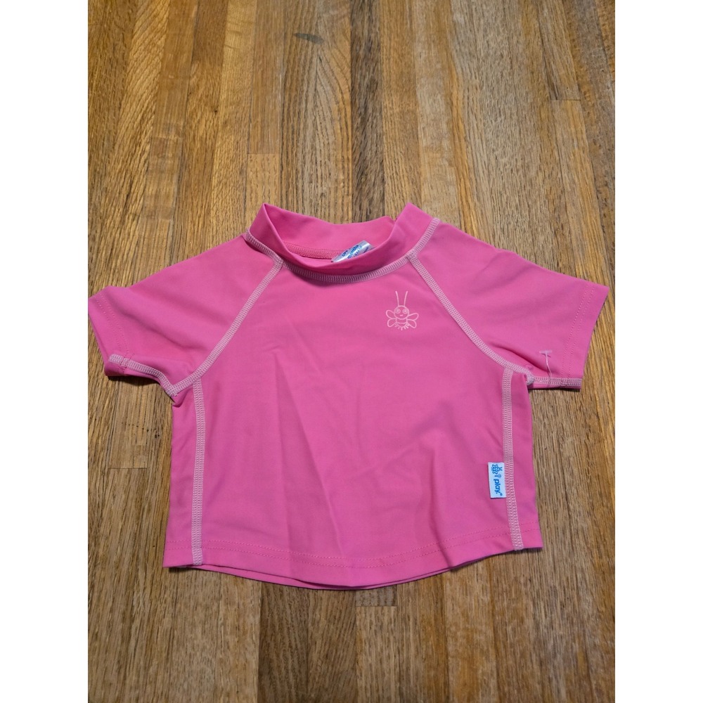 i play. Baby Girl 6 Months Pink Short Sleeve Rash Guard UPF 50+ Swim Shirt
